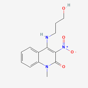 molecular formula C13H15N3O4 B5120506 4-[(3-hydroxypropyl)amino]-1-methyl-3-nitro-2(1H)-quinolinone 