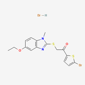 molecular formula C16H16Br2N2O2S2 B5120526 1-(5-bromo-2-thienyl)-2-[(5-ethoxy-1-methyl-1H-benzimidazol-2-yl)thio]ethanone hydrobromide 