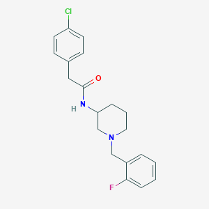 molecular formula C20H22ClFN2O B5120536 2-(4-chlorophenyl)-N-[1-(2-fluorobenzyl)-3-piperidinyl]acetamide 