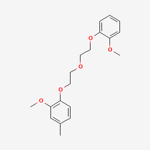 molecular formula C19H24O5 B5120542 2-methoxy-1-{2-[2-(2-methoxyphenoxy)ethoxy]ethoxy}-4-methylbenzene 