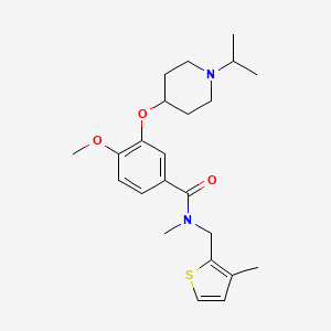 molecular formula C23H32N2O3S B5120581 3-[(1-isopropyl-4-piperidinyl)oxy]-4-methoxy-N-methyl-N-[(3-methyl-2-thienyl)methyl]benzamide 