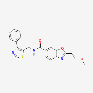 2-(2-methoxyethyl)-N-[(4-phenyl-1,3-thiazol-5-yl)methyl]-1,3-benzoxazole-6-carboxamide