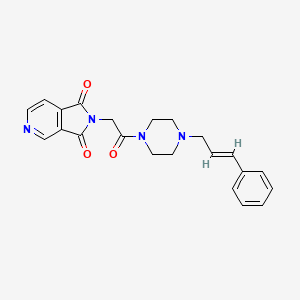 molecular formula C22H22N4O3 B5120640 2-{2-oxo-2-[4-(3-phenyl-2-propen-1-yl)-1-piperazinyl]ethyl}-1H-pyrrolo[3,4-c]pyridine-1,3(2H)-dione 