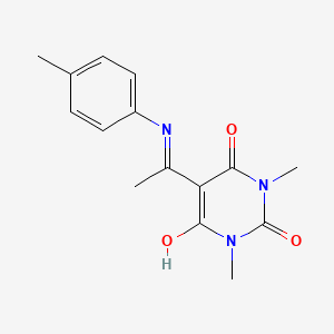 molecular formula C15H17N3O3 B5120645 1,3-dimethyl-5-{1-[(4-methylphenyl)amino]ethylidene}-2,4,6(1H,3H,5H)-pyrimidinetrione 