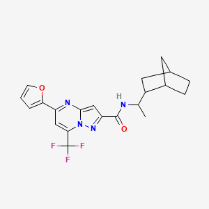 molecular formula C21H21F3N4O2 B5120653 N-(1-bicyclo[2.2.1]hept-2-ylethyl)-5-(2-furyl)-7-(trifluoromethyl)pyrazolo[1,5-a]pyrimidine-2-carboxamide 