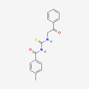 molecular formula C17H16N2O2S B5120661 4-methyl-N-{[(2-oxo-2-phenylethyl)amino]carbonothioyl}benzamide 