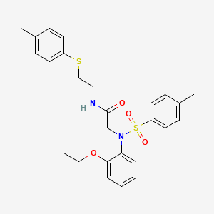 molecular formula C26H30N2O4S2 B5120670 N~2~-(2-ethoxyphenyl)-N~2~-[(4-methylphenyl)sulfonyl]-N~1~-{2-[(4-methylphenyl)thio]ethyl}glycinamide 