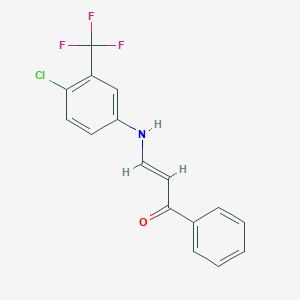 molecular formula C16H11ClF3NO B5120705 3-{[4-chloro-3-(trifluoromethyl)phenyl]amino}-1-phenyl-2-propen-1-one 