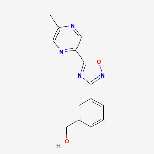 molecular formula C14H12N4O2 B5120735 {3-[5-(5-methyl-2-pyrazinyl)-1,2,4-oxadiazol-3-yl]phenyl}methanol 
