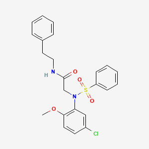 molecular formula C23H23ClN2O4S B5120741 N~2~-(5-chloro-2-methoxyphenyl)-N~1~-(2-phenylethyl)-N~2~-(phenylsulfonyl)glycinamide 