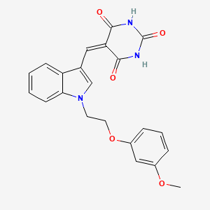 molecular formula C22H19N3O5 B5120749 5-({1-[2-(3-methoxyphenoxy)ethyl]-1H-indol-3-yl}methylene)-2,4,6(1H,3H,5H)-pyrimidinetrione 