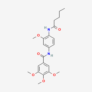 molecular formula C22H28N2O6 B5120750 3,4,5-trimethoxy-N-[3-methoxy-4-(pentanoylamino)phenyl]benzamide 