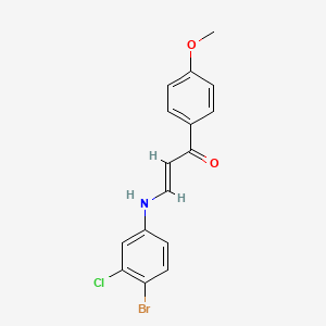 3-[(4-bromo-3-chlorophenyl)amino]-1-(4-methoxyphenyl)-2-propen-1-one