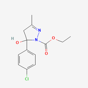 ethyl 5-(4-chlorophenyl)-5-hydroxy-3-methyl-4,5-dihydro-1H-pyrazole-1-carboxylate