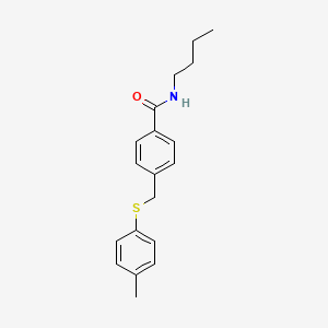 molecular formula C19H23NOS B5120785 N-butyl-4-{[(4-methylphenyl)thio]methyl}benzamide 