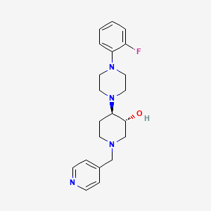 molecular formula C21H27FN4O B5120789 (3R*,4R*)-4-[4-(2-fluorophenyl)-1-piperazinyl]-1-(4-pyridinylmethyl)-3-piperidinol 