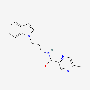 molecular formula C17H18N4O B5120796 N-[3-(1H-indol-1-yl)propyl]-5-methyl-2-pyrazinecarboxamide 