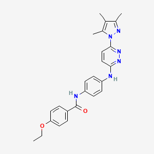 molecular formula C25H26N6O2 B5120808 4-ethoxy-N-(4-{[6-(3,4,5-trimethyl-1H-pyrazol-1-yl)-3-pyridazinyl]amino}phenyl)benzamide 