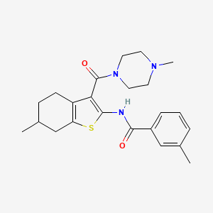 molecular formula C23H29N3O2S B5120812 3-methyl-N-{6-methyl-3-[(4-methyl-1-piperazinyl)carbonyl]-4,5,6,7-tetrahydro-1-benzothien-2-yl}benzamide 