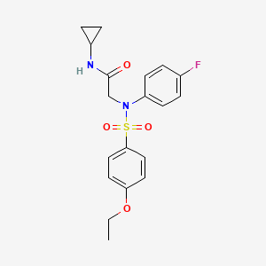 molecular formula C19H21FN2O4S B5120824 N~1~-cyclopropyl-N~2~-[(4-ethoxyphenyl)sulfonyl]-N~2~-(4-fluorophenyl)glycinamide 
