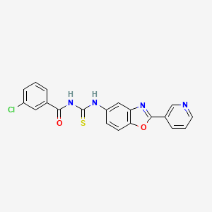 molecular formula C20H13ClN4O2S B5120872 3-chloro-N-({[2-(3-pyridinyl)-1,3-benzoxazol-5-yl]amino}carbonothioyl)benzamide 