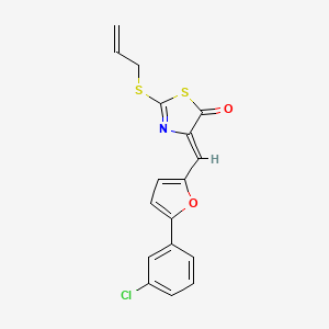 molecular formula C17H12ClNO2S2 B5120878 2-(allylthio)-4-{[5-(3-chlorophenyl)-2-furyl]methylene}-1,3-thiazol-5(4H)-one 