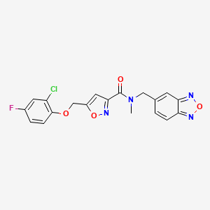 molecular formula C19H14ClFN4O4 B5120897 N-(2,1,3-benzoxadiazol-5-ylmethyl)-5-[(2-chloro-4-fluorophenoxy)methyl]-N-methyl-3-isoxazolecarboxamide 