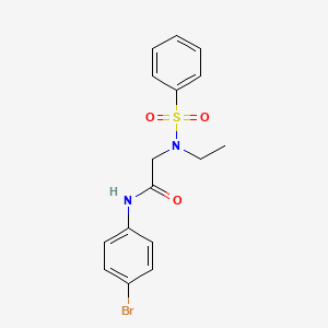 molecular formula C16H17BrN2O3S B5120920 N~1~-(4-bromophenyl)-N~2~-ethyl-N~2~-(phenylsulfonyl)glycinamide 