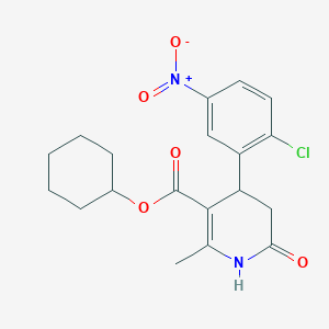 molecular formula C19H21ClN2O5 B5120926 cyclohexyl 4-(2-chloro-5-nitrophenyl)-2-methyl-6-oxo-1,4,5,6-tetrahydro-3-pyridinecarboxylate 