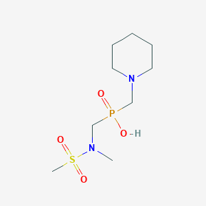 molecular formula C9H21N2O4PS B5120983 {[methyl(methylsulfonyl)amino]methyl}(1-piperidinylmethyl)phosphinic acid 