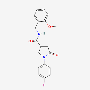 molecular formula C19H19FN2O3 B5120996 1-(4-fluorophenyl)-N-(2-methoxybenzyl)-5-oxo-3-pyrrolidinecarboxamide 