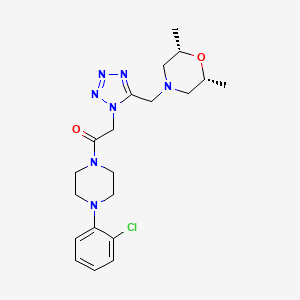 molecular formula C20H28ClN7O2 B5121009 (2R*,6S*)-4-[(1-{2-[4-(2-chlorophenyl)-1-piperazinyl]-2-oxoethyl}-1H-tetrazol-5-yl)methyl]-2,6-dimethylmorpholine 