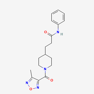 molecular formula C18H22N4O3 B5121020 3-{1-[(4-methyl-1,2,5-oxadiazol-3-yl)carbonyl]-4-piperidinyl}-N-phenylpropanamide 