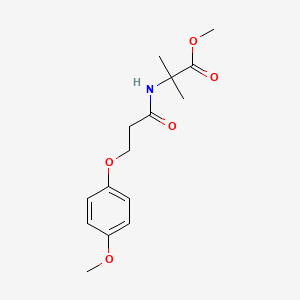 molecular formula C15H21NO5 B5121030 methyl N-[3-(4-methoxyphenoxy)propanoyl]-2-methylalaninate 