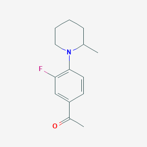 molecular formula C14H18FNO B5121034 1-[3-fluoro-4-(2-methyl-1-piperidinyl)phenyl]ethanone 