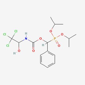 molecular formula C16H23Cl3NO6P B5121062 diisopropyl [phenyl({[(2,2,2-trichloro-1-hydroxyethyl)amino]carbonyl}oxy)methyl]phosphonate 