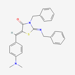3-benzyl-2-(benzylimino)-5-[4-(dimethylamino)benzylidene]-1,3-thiazolidin-4-one