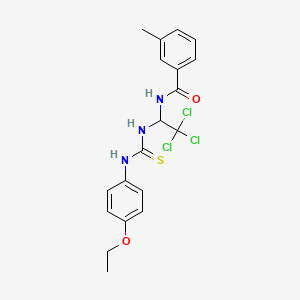 molecular formula C19H20Cl3N3O2S B5121091 3-methyl-N-[2,2,2-trichloro-1-({[(4-ethoxyphenyl)amino]carbonothioyl}amino)ethyl]benzamide 