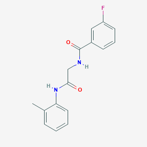 molecular formula C16H15FN2O2 B5121100 3-fluoro-N-{2-[(2-methylphenyl)amino]-2-oxoethyl}benzamide 