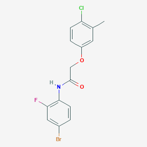 molecular formula C15H12BrClFNO2 B5121116 N-(4-bromo-2-fluorophenyl)-2-(4-chloro-3-methylphenoxy)acetamide 