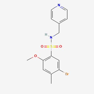molecular formula C14H15BrN2O3S B5121131 5-bromo-2-methoxy-4-methyl-N-(4-pyridinylmethyl)benzenesulfonamide 
