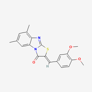 molecular formula C20H18N2O3S B5121139 2-(3,4-dimethoxybenzylidene)-6,8-dimethyl[1,3]thiazolo[3,2-a]benzimidazol-3(2H)-one 
