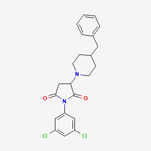 molecular formula C22H22Cl2N2O2 B5121172 3-(4-benzyl-1-piperidinyl)-1-(3,5-dichlorophenyl)-2,5-pyrrolidinedione 