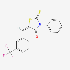 molecular formula C17H10F3NOS2 B5121193 3-phenyl-2-thioxo-5-[3-(trifluoromethyl)benzylidene]-1,3-thiazolidin-4-one 