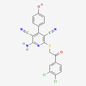 2-amino-6-{[2-(3,4-dichlorophenyl)-2-oxoethyl]thio}-4-(4-hydroxyphenyl)-3,5-pyridinedicarbonitrile