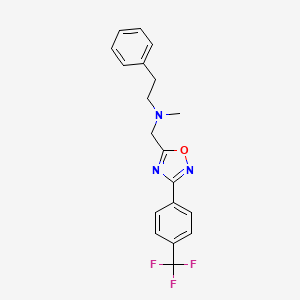 molecular formula C19H18F3N3O B5121215 N-methyl-2-phenyl-N-({3-[4-(trifluoromethyl)phenyl]-1,2,4-oxadiazol-5-yl}methyl)ethanamine 