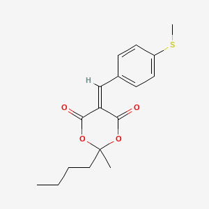 molecular formula C17H20O4S B5121231 2-butyl-2-methyl-5-[4-(methylthio)benzylidene]-1,3-dioxane-4,6-dione 