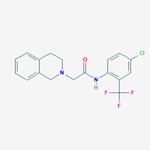molecular formula C18H16ClF3N2O B5121244 N-[4-chloro-2-(trifluoromethyl)phenyl]-2-(3,4-dihydro-2(1H)-isoquinolinyl)acetamide 