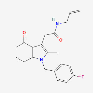 molecular formula C21H23FN2O2 B5121245 N-allyl-2-[1-(4-fluorobenzyl)-2-methyl-4-oxo-4,5,6,7-tetrahydro-1H-indol-3-yl]acetamide 