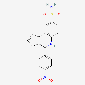 4-(4-nitrophenyl)-3a,4,5,9b-tetrahydro-3H-cyclopenta[c]quinoline-8-sulfonamide